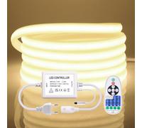 Wisada 220V Néon Ruban à LED 6m,288LEDs/M Neon COB LED Strip Light,23 clés IR Dimmable Rope Lights,750W Flex Waterproof Neon Bande Lumineuse for Indoors Bedroom TV Backlight Cabinets DIY Decor