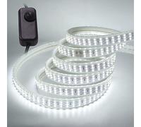 Wisada 220V Ruban LED Dimmable, 3m Blanc Froid 6000K 276LEDs 2847,Lumineux Bandeau Led,Bande LED imperméable avec Variateur, DC Connecteurs,Eclairage Intérieur pour Meuble,Escalier,Chambre, Cuisine