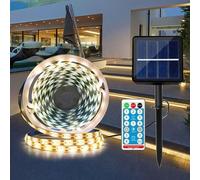 Wisada 5V Ruban LED Solaire 3m,60leds/m Bande LED solaire Outdoor With Usb Powered Flexible Waterproof Rope Lights with Remote Control,Lights Strip for Garden Home Patio House Eaves Decor