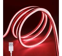 Wisada 5V USB Ruban à LED Néon Silicone 3m,120leds/m Bande LED,Bande Lumineuse Flexible étanche IP65,Bande LED néon pour intérieur et extérieur,chambre à coucher,cuisine,utilisation décorative