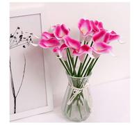 Wisafory Lot de 10 fleurs artificielles artificielles en latex réaliste - Lys calla - Bouquet de mariée - Arum artificiel - Toucher réel - Décoration pour mariage, salon, bureau, hôtel, cuisine - Rose