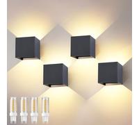 wisdom line Applique Murale 4 Pièces, LED G9 3000K 12W, IP65 Étanche, Angle Réglable 0-120°, Anthracite pour Intérieur/Extérieur Jardin Salon Chambre