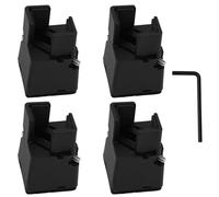Wisebom Rehausseurs de Meubles Réglables 5 cm avec Pince à Vis, 2 Pouces Rehausseur Pieds de Lit, 4 Pcs Rehausseur Meuble Robuste pour Pieds de Chaise Table Canapé Bureau de 0.8 à 1.6 Pouces, Noir
