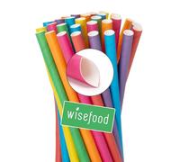 Wisefood® Paille Papier [25cm Ø12] Smoothie Milkshake Paille [Coloré] Paille Bubble Tea Slushy pour Bar Mariage Anniversaire [250 pcs.] Restaurant Pailles Carton jetables | Paille decorative Carton
