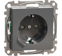 WISER 2380-0414 - Prise femelle, simple, anthracite, mat, ZigBee