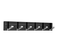 Wisfame Porte Manteau Mural avec 6 Pliant Crochets,Modernes Patere Murale peu Encombrant,Aluminium Résistants Patere Porte Manteau pour Serviettes Vêtements Chapeaux(Noir/Argenté)