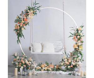 WISFOR 2,4m DIY mariage fer arc arc décoratif jardin fond pergola stand cadre floral mariage arc pour mariage décoration extérieur intérieur