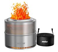 WISFOR Foyer Bonfire, bac à feu en acier inoxydable avec support, cheminée d'extérieur, pour terrasse, jardin, tonneau à feu, poêle à bois, corbeille à feu, 50x41.5cm