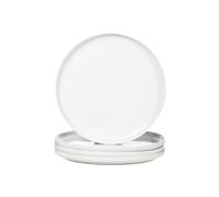 WishDeco Lot de 4 Assiettes Blanche, Assiette Plate Porcelaine 27 cm, Grandes Plats à Pizza, Plates à Salade Rondes, Dinner Plate Ceramique, Plat de Service pour Pâtes, Buffet, Entrée, Steak