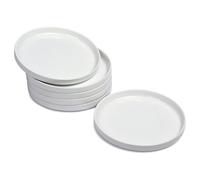 WishDeco Lot de 6 Assiettes à Dessert, Assiette Blanche Porcelaine 18 cm | Petite Assiette Ronde avec Rebord, Plat Ceramique pour Gâteau, Pain, Salade, Pâtes, Fruits