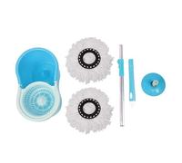 WISS Mop,Serpillière,Balai à franges avec Deux têtes en Microfibre + Seau-Essoreur Blue