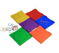 WISSNER® aktiv lernen - Planche géométrique 2 faces 15 x 15 cm, en 6 couleurs (6x081610.x) en étui - RE-Plastic®