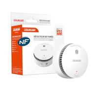 Wisualarm Détecteur de Fumée Certifié NF et en 14604, Autonomie 10 Ans avec Batterie Lithium Scellée, Alarme Incendie Photoélectrique DAAF