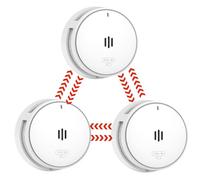Wisualarm Détecteur de Fumée Interconnectés (3pack interconnecté) | Pré-Interconnectés, Silence par Télécommande, Batterie de 10 Ans, Détecteurs d'Incendie, Conforme à la Norme EN14604