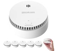 Wisualarm Detecteur de Fumée Pile 10 Ans pour la Maison (5 pièces) | Silence par Télécommande, Conforme à CE, Alarme Incendie Certifié par TUV Conforme à la Norme EN14604, sans Perçage
