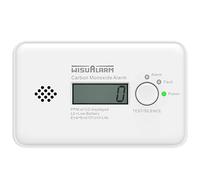 Wisualarm Détecteur de Monoxyde de Carbone avec Ecran (1 pièce) | Pile de 10 ans, Écran LCD, Certifié TÜV conforme à la norme EN 50291, Détecteur de CO pour Maison/Garage