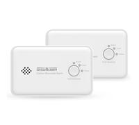 Wisualarm Detecteur Monoxyde Carbone Pile de 10 Ans Détecteur CO EN50291, Détecteur de CO sans Ecran et Capteur de 10 Ans, Lot de 2 Capteur de CO pour Maison/Appartement (2 pièces)