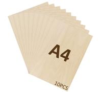 WISYOK 10pces Contreplaqué, A4 2mm Planche Bois, 30×21cm | Feuille de Bois Rectangulaire, Plaque Bois Brut, Non Finie, Panneau Feuille Découpe Laser pour Pyrogravure, Gravure, DIY