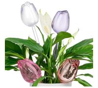 Wisyurt Dispositifs D'Arrosage Automatique pour Plantes, Globes D'Arrosage pour Plantes, Jardinière Auto-Arrosante, Ampoules D'Arrosage en Plastique pour Plantes, 4 Pièces au Design Tulipe.