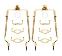 Wisyurt Lot de 2 supports d'abat-jour pour harpe - 17,8 cm - E14, E26, E27 - Monture dorée