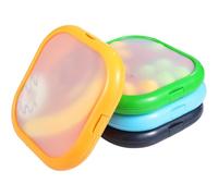 Wisyurt Lot de 4 Boîtes de Conservation en Silicone Anti-Fuites, 4 Couleurs, Boîtes à Bento pour Fruits, Légumes et Repas