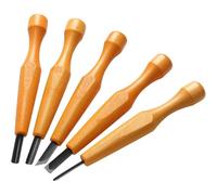 Wisyurt Set de 5 Outils de Sculpture sur Bois : Couteaux de Sculpture, Ciseaux, Outils de Linogravure, Gouges en V, Outils à Angle et Outils Demi-Ronds.