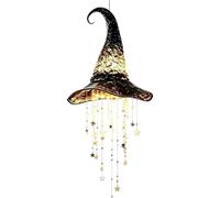 Witch Hat Chime Lighted, Halloween Ligh Up Decorations | Holiday Windbell Decoration for Homeowners Renters Decorators Coffee Shop Balcony Backyard Restaurant Home