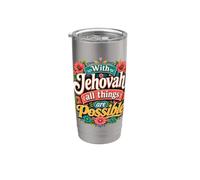 With Jehovah All Things Possible Jehovahs Witnesses Gift Gobelet isotherme en acier inoxydable double paroi