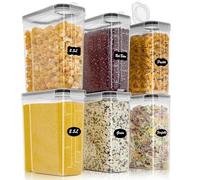 Withosent Lot de 6 boîtes de conservation avec couvercle, boîte de rangement hermétique en plastique, boîte à céréales