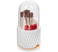 Withosent Rangement Maquillage Rotatif avec Couvercle, 360° Organisateur Cosmétique 5 Compartiment, Rangement Pinceaux, Rouge à Lèvres, Salle de Bain