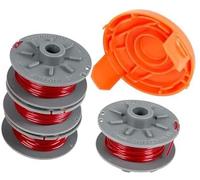 Wivplex Bobine de fil for débroussailleuse Gardena 5364-20, 1,6 mm x 6,1 m, for débroussailleuse Gardena Turbo SmallCut 2401 avec housse, for 05328-20 (4 bobines + 1 housse) Bobine pour tondeuse à gaz