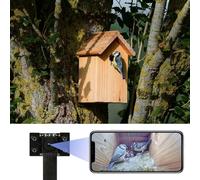 WIWACAM Mini caméra pour nichoir, Wi-FI 4K HD, avec Transmission en Direct sur téléphone Portable, Vision Nocturne, Batterie, Camera pour Mangeoire, Caméra d'observation des Oiseaux