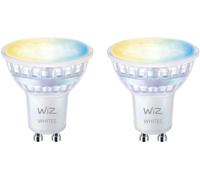 WiZ 8720169076709 LED CEE F (A - G) GU10 réflecteur 4.7 W de blanc chaud à blanc froid commandé par appli mobile 2 pc(s)