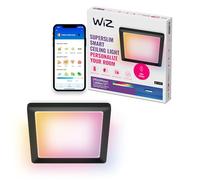 WiZ plafonnier connecté - Design fin et carré, plusieurs tailles, commande vocale/application, programmation, Google Home, Amazon Alexa et Apple HomeKit, éclairage intérieur, noir/blanc