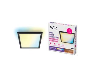 WiZ plafonnier Wi-Fi carré, nuances de blanc, 12W, Noir, fonctionne avec Alexa, Google Assistant et Apple HomeKit