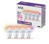 WiZ Smart Bulb, Ampoule LED connecté GU10, Lumière multicolore, Pack de 4 | Ampoule Spot GU10 Connecté RGB, Équivalent 50W, Intensité Réglable 2200-6500K, Compatible WiZ App, Alexa et HomeKit