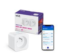 WiZ Smart Plug Wi-Fi, Type E, 230 V, 50 Hz, Installation Facile, Certifié Matter, Contrôles Intelligents, Commande Vocale, Compatible Alexa, Google Home et Apple Home, Pack de 2