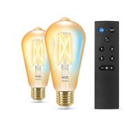 Wiz Tunable White Lot de 2 ampoules LED avec télécommande ST64 E27, 2000-5000 K, 7 W, 8719514550155, ST64