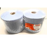 WIZZY DSTOCK60-2 X BOBINE OUATE BLEU GAUFRÉE 1000 formats 24 x 35cm ESSUYAGE INDUSTRIEL 6,3kg le lot