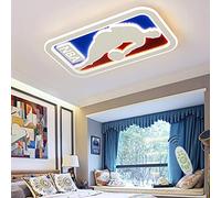 WJCJ Plafonnier LED Lampe De Plafond de basket-ball créatif pour enfants dimmable avec télécommande lustre abat-jour acrylique salon chambre chambre d'enfants éclairage intérieur lumière,Square