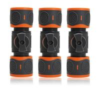 Wjelet Lot de 3 raccords de tuyau d'arrosage avec valve de régulation, raccord de tuyau 1/2" + 3/4" Gardena avec robinet d'arrêt, arrêt d'eau pour rallonge de tuyau