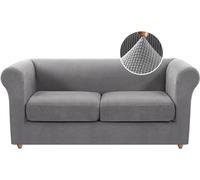 WJHDWYD Couvercle de canapé avec des accoudoirs, Stretch Chesterfield canapé, Universal Modern Non GLIP Couvercle de(Grigio Chiaro,2 Posti)