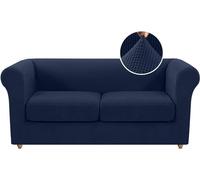 WJHDWYD Couvercle de canapé avec des accoudoirs, Stretch Chesterfield canapé, Universal Modern Non GLIP Couvercle de(Navy,2 Posti)