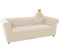 WJHDWYD Housse de canapé Extensible Chesterfield, antidérapante, résistante aux Taches, Housse de canapé Extensible 3 Places avec accoudoirs, Tissu Ultra Doux(Naturale,3 Posti)