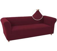 WJHDWYD Housse de canapé Extensible Chesterfield, antidérapante, résistante aux Taches, Housse de canapé Extensible 3 Places avec accoudoirs, Tissu Ultra Doux(Vino Rosso,3 Posti)