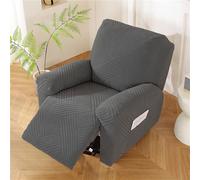 WJHDWYD Housse de fauteuil inclinable électrique | Housse de fauteuil inclinable électrique élastique avec poches universelles avec accoudoirs (Grigio Scuro, 1 posto)