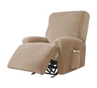 WJHDWYD Housse de fauteuil inclinable électrique | Housse de fauteuil inclinable électrique élastique avec poches universelles avec accoudoirs (3#camoscio, 3 posto)