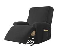 WJHDWYD Housse de fauteuil inclinable électrique | Housse de fauteuil inclinable électrique élastique avec poches universelles (E, 1 posto)