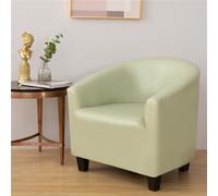 WJHDWYD Imperméable Housse de Fauteuil Cabriolet Chesterfield en Cuir Extensible 1 Place Moderne Couverture de Fauteuil Housse de Fauteuil Salon Club, Facile à Installer et à Laver(Vert Clair)
