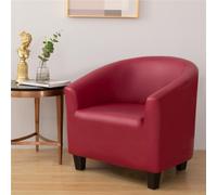 WJHDWYD Imperméable Housse de Fauteuil Cabriolet Chesterfield en Cuir Extensible 1 Place Moderne Couverture de Fauteuil Housse de Fauteuil Salon Club, Facile à Installer et à Laver(Rouge Bourgogne)